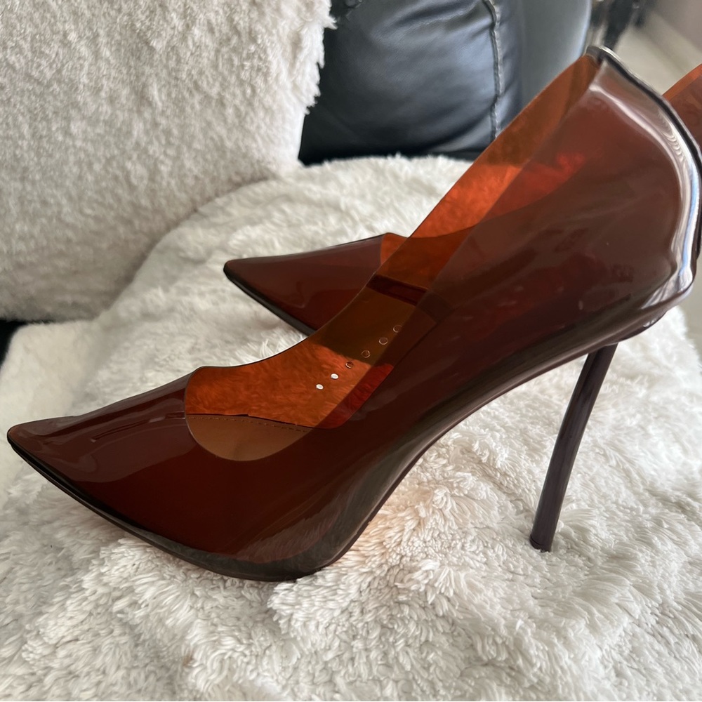 EGO brand stiletto Brown Clear, size 8